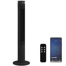 HOMCOM Tower Fan with WiFi Control 116 cm Black