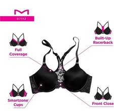 Maidenform One Fab Fit Everyday Full Coverage Racerback Bra Latte Lift 34B 2 Pk