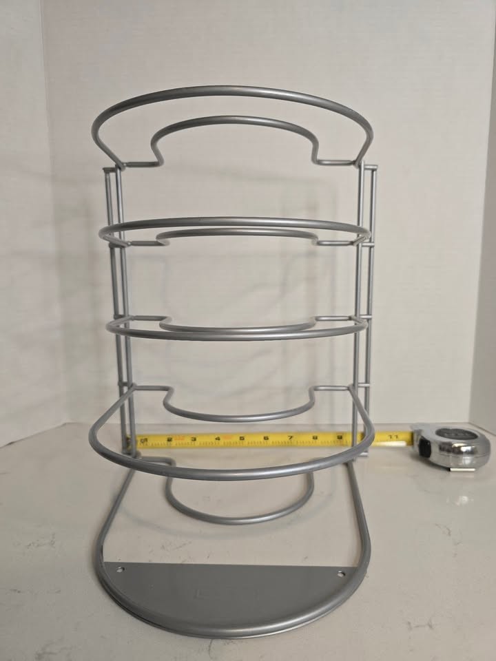 Rubbermaid 4 Tier Heavy-Duty Pot Pan Organizer Racks Cookware Lids Holder Gray