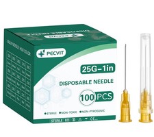 100Pack 25Ga 1 inch Needles 25mm Luer Lock Lab Dispensing 25G 1