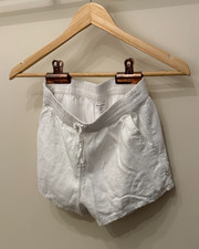 Abercrombie Kids Linen Blend Drawstring Shorts Girls Size 11/12 White