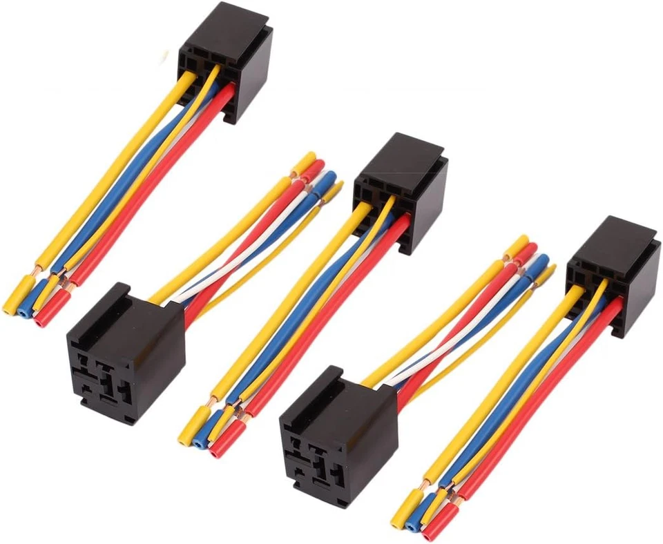 DC 12V/24V 80A 5-Pin Wire Cable Relay Socket Harness Connector 5Pcs for Car Truc - Image 4 of 4