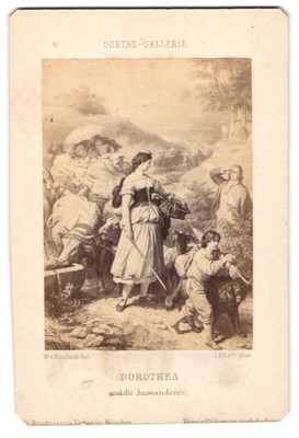 Fotografie J. Albert, aus der Goethe Galerie, Dorothea und die Auswanderer 