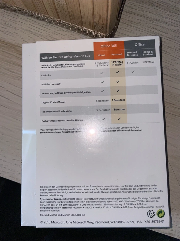 Microsoft Office 365 Personal 1 Jahr Vollversion ESD (Deutsch) (1x Pc/mac) - Bild 2 von 3