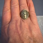 ****Estate Find Unique WW2 Vintage Creed Sterling Silver Episcopal Signet Ring ￼ — photo 3