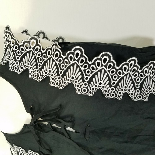 Who What Wear Blouse Womens Medium Sleeveless Babydoll Black White Lace NWT - Picture 4 of 9