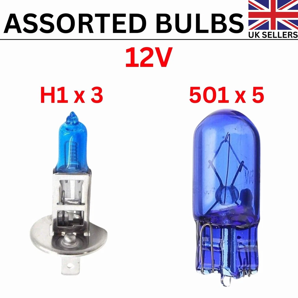 Set of 3Pcs H1 and 5Pcs 501 55W Xenon Super Bright Halogen Headlight Bulbs New - Image 2 of 4