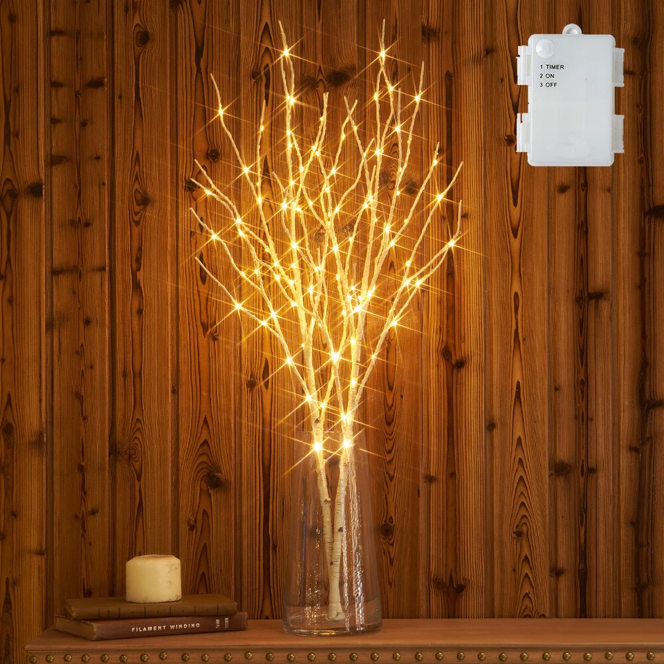 Hairui Lighted Willow Branches Battery Operated Home Mantle Christmas Decor - Image 2 of 4