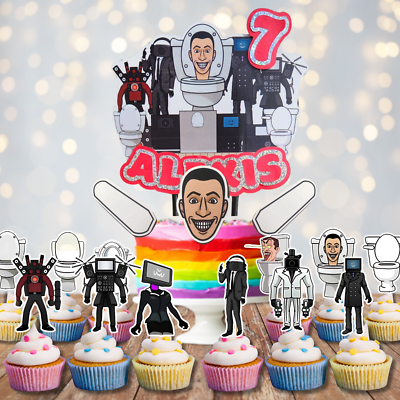 Topper Per Torta E Cupcake: Set Di 4 Decorazioni Cartoon Per Feste Di Compleanno