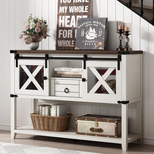 46" Rustic Console Table, Farmhouse Entryway Table, Sofa Table with Storage - Picture 18 of 18
