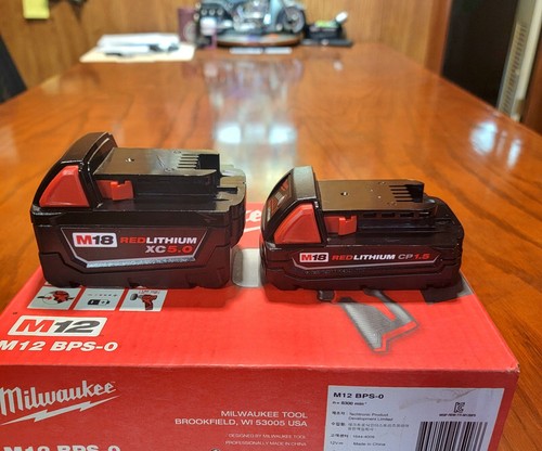 GENUINE-- Milwaukee M18 5.0Ah And 1.5 Batteries.