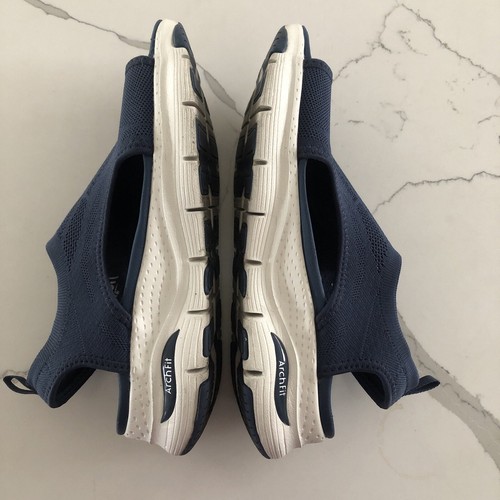 Skechers Arch Fit City Catch Navy Blue Knit Sandals Shoes 119236 Womens Size 9 - Imagen 12 de 14