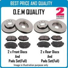 FRONT AND REAR BRKE DISCS AND PADS FOR SUBARU OEM QUALITY 683145426981453