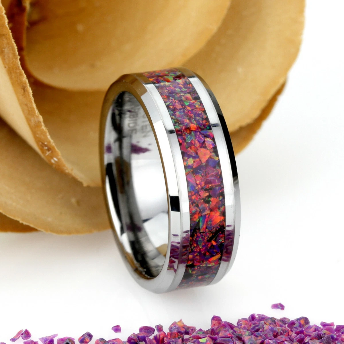 Opal inlay shop mens ring