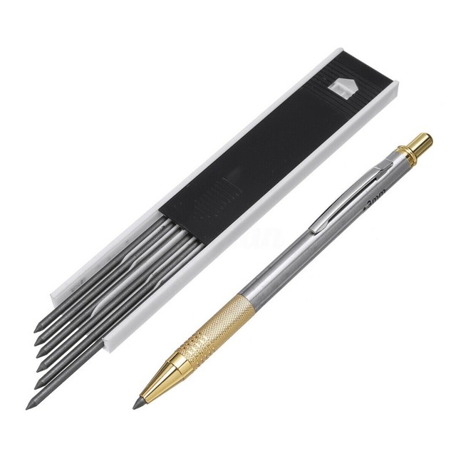 3mm Leads Mechanical Carpenters Pencils Builders Clutch Pencil + 6Pcs