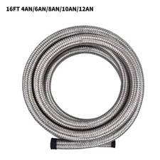4AN/6AN/8AN/10AN/12AN Stainless Steel Braided CPE Fuel/Oil/Gas Hose Line Silver
