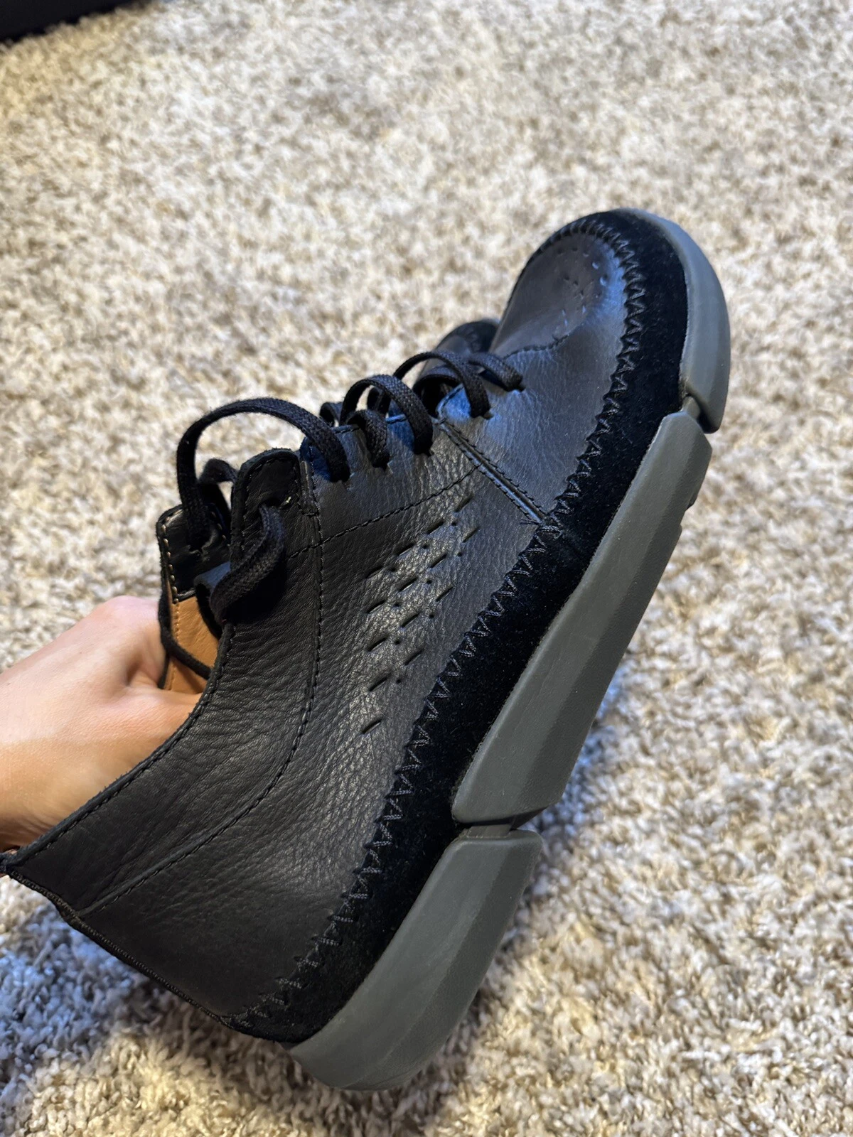 Clarks Uomo Trifri Hi Sneaker Alta Pelle Nero 9 5