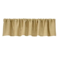 New Primitive Farmhouse Rustic TAN BURLAP VALANCE Topper Curtain