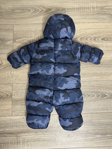 Baby GAP Blue Camo Fleece Lined Warmest Snowsuit 0-3 Months - Picture 3 of 10