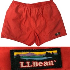 Vtg 90's LL Bean Maine SALMON Nylon ATHLETIC Gym Swim TRUNKS Surfer Shorts 40