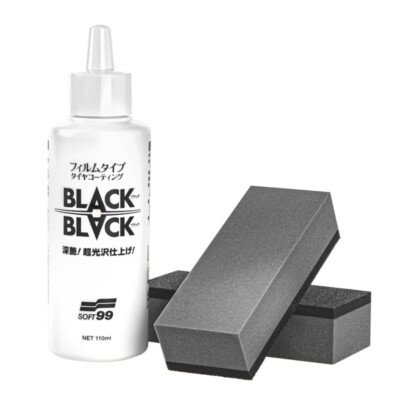 Soft99 Black Black Reifenpflege Reifenglanz 110ml inkl. 2 Applikatoren