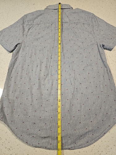 Five Four Mens Blue White Button Front Collar Short Sleeve Shirt Size M - Picture 8 of 8