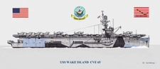 USS Wake Island CVE-65 Ship Print US Navy