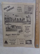 Chappies Truck Stop AD Gas Station 1982 E. Northport & Huntington NY vintage
