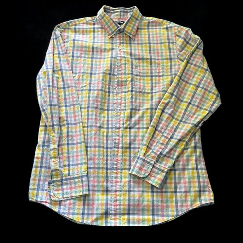 Land's End LT 16-16 1/2 Neck Button Up Shirt Pastel on White Checkered Pattern - Picture 8 of 8
