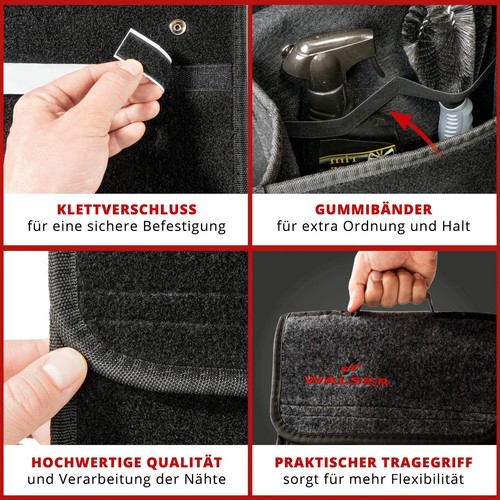 BORSA PORTAOGGETTI BAGAGLIAIO AUTO BAULE CAMPER CAMION NERA 28X13X29CM - Picture 4 of 4