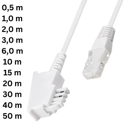 GOOBAY DSL VDSL Router IP Kabel weiss FritzBox EasyBox Speedport RJ45 > TAE alle Längen