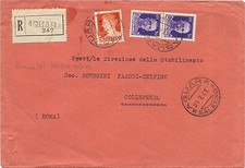C8286-Kingdom, Salerno, Aquara, recommended for Colleferro (Rm), Imperial stamps, 1941