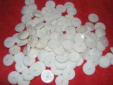  Bag of 100 Shiny White Domed Dimensional Shank 1-1/8"  Buttons