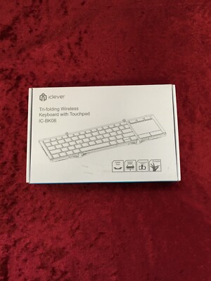 iClever Keyboard Folding Bluetooth USB Touch Pad IC-BK08 Dark Gray F/S w/Track#