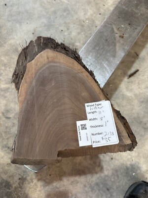 Black Walnut Slab #2138, live edge slab, unfinished, free shipping