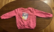 Girls Unicorn Sweater Pullover. Toddlers Fluffy Unicorn Sweater. Size 5T/6 H M
