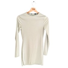 Ladies Pretty Little Thing Green Ribbed Long Sleeved Bodycon Dress Size 10