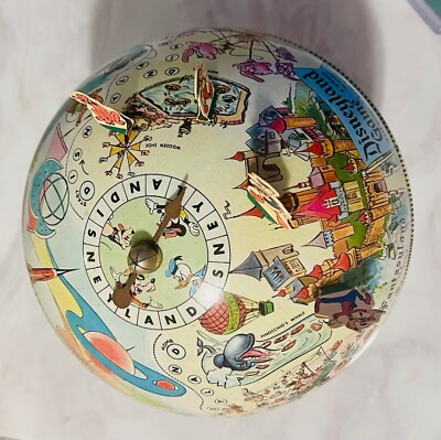 Disneyland Rand McNally Globe Game 4 player pieces, cards and