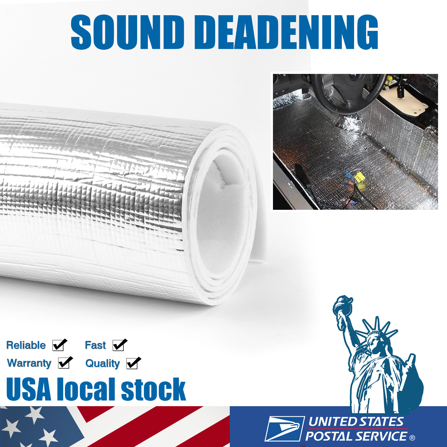 4sqm Sound Deadening Car Hood Engine Firewall Block Heat Shield Noise Insulation