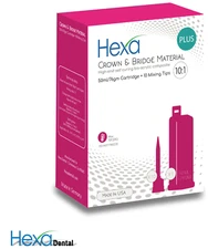 HEXA Temporary Crown & Bridge Material 76gm Cartridge + 10MixTips (All Shades)