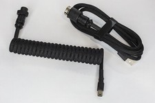 Custom Coiled Keyboard Cable with Aviator GX16 Connector - Double Sleeved Usb-C