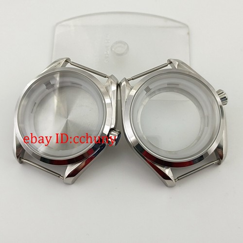 40mm sapphire glass steel silver watch case fit NH35 NH36 automatic movement - Picture 2 of 12
