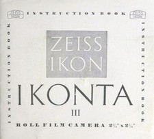 Zeiss Ikon Ikonta III Instruction Manual Original