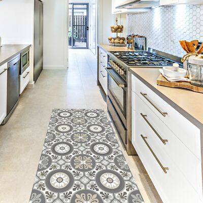 Circles Design Mosaik Hartboden rechteckige Vinylmatte in verschiedenen Größen