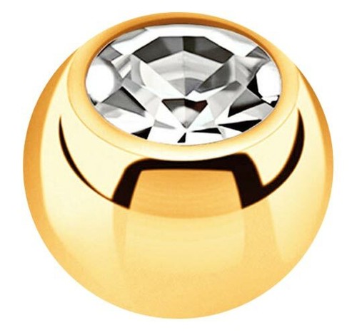 Set 2 Piercing Gioielli Vite Palle Placcato Oro IN 1,6x5mm con Zirconia Crystal - Foto 2 di 36