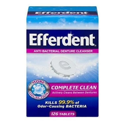 EFFERDENT COMPLETE CLEAN DENTURE CLEANSER - 126 TABLETS - MADE USA