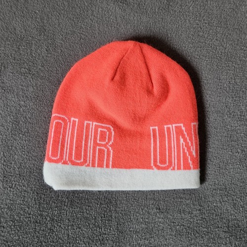 Under Armour Beanie Knit Girls Hat Pink And White Youth - Picture 4 of 7