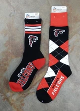 NFL Atlanta Falcons 2 Pack Gift Set NFL OSFM Men's Dress Socks Argyle Deuce MED