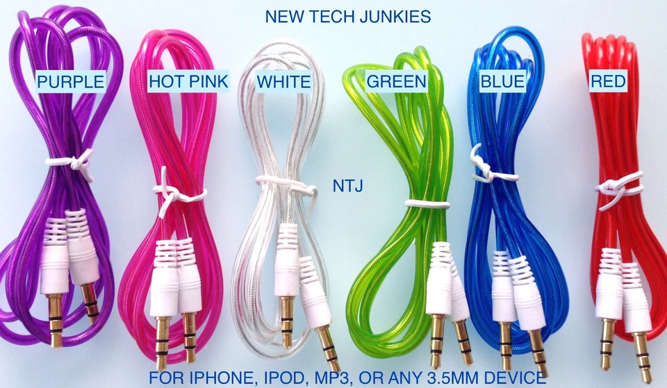 3.5mm male stereo audio aux auxiliary cable for iPod 7 iPhone 4 5 6 plus car mp3 - Image 2 of 4