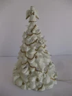 Lighted Ceramic Christmas Tree White 10 Inches Tall